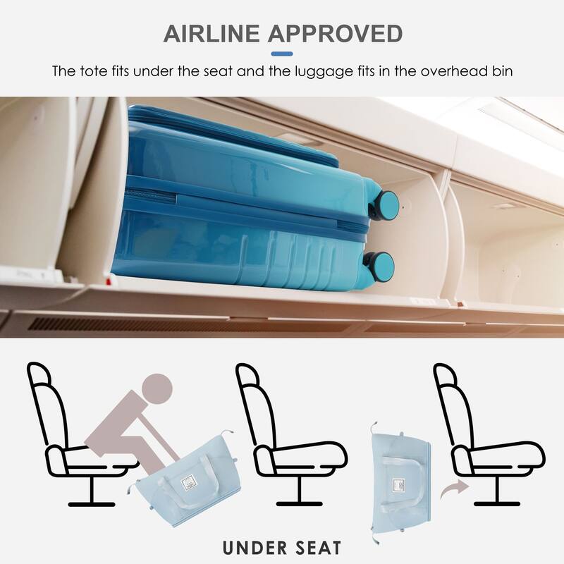 Airline Approved 3-Piece Luggage Set with USB Charging Port, 360° Wheels, Expandable 20" 24" 28" Suitcases & Travel Bag