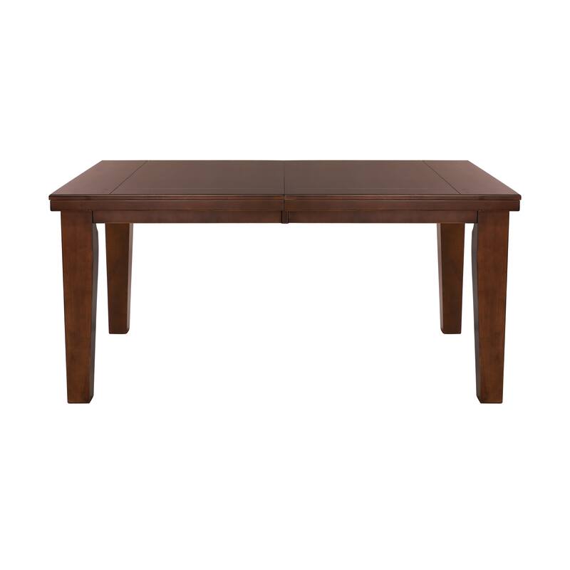 Dark Oak Finish Rectangular 1pc Dining Table with Self-Storing Extension Leaf Wooden Simple Dining Furniture