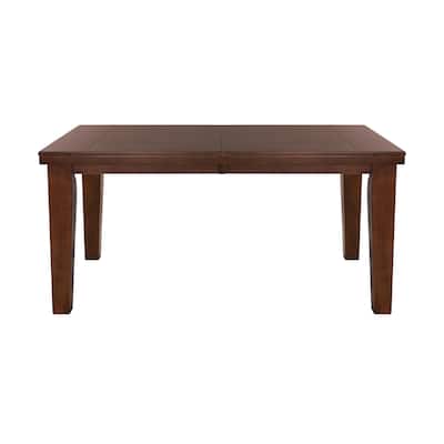 Dark Oak Finish Rectangular 1pc Dining Table with Self-Storing Extension Leaf Wooden Simple Dining Furniture