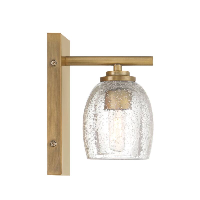 Minka Lavery 2721 Glint 8" Tall Bathroom Sconce with Seedy Glass