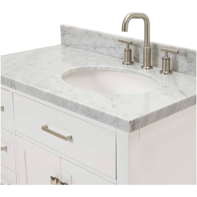 Ariel H037SRCWOVO Bristol 36" Thick Carrara Marble Vanity Top