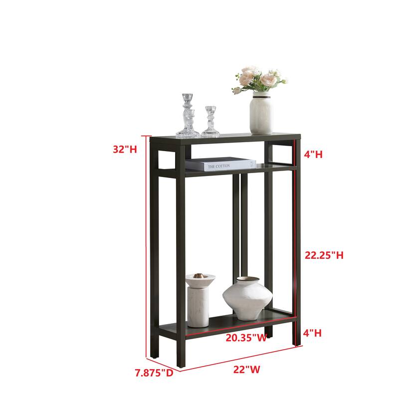 Bisbee Wood 22-inch Console Table with Two Shelves - 22"L x 8"W x 32"H