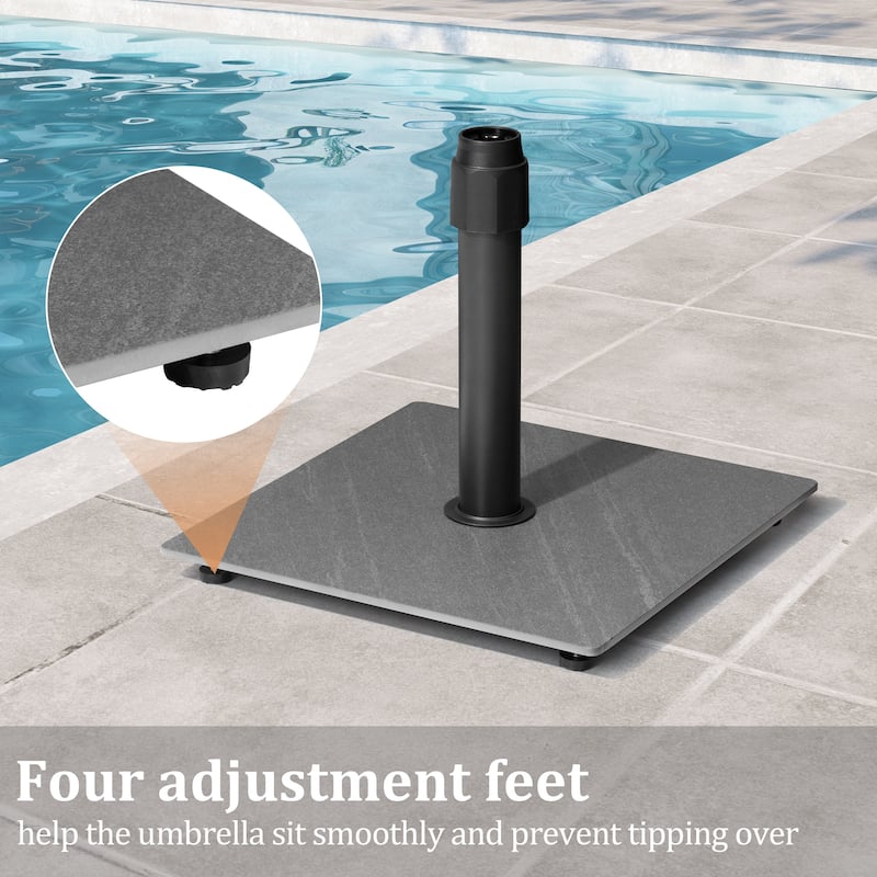 VredHom 30lbs Steel Umbrella Base Weighted Patio Stand for Outdoor - 17.71 in L x 17.71 in W x 15.75 in H