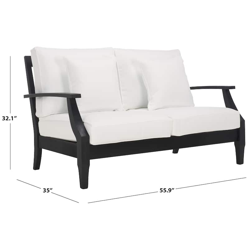 SAFAVIEH Couture Martinique Wood Patio Loveseat - 56"W x 35"D x 32"H