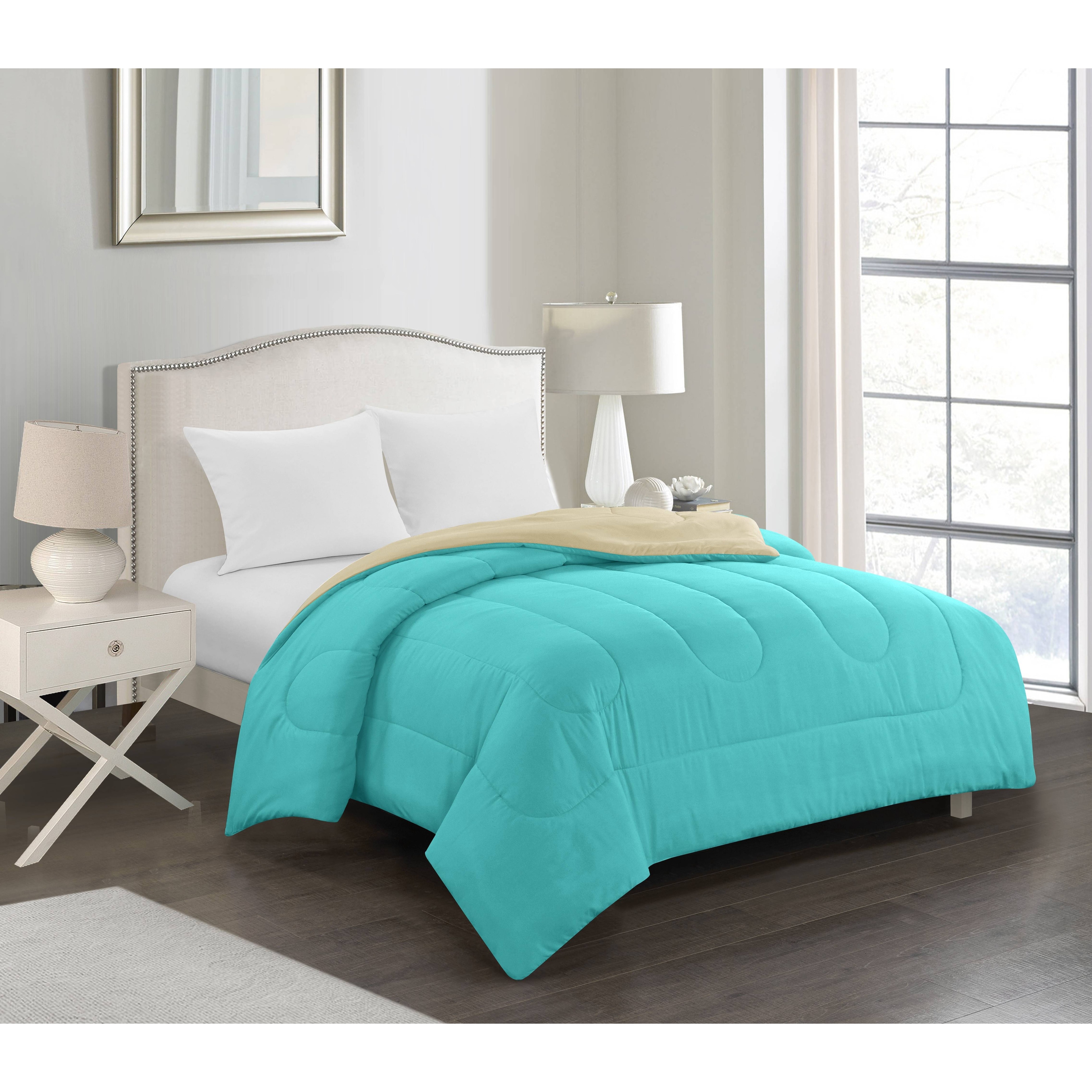 Shop Casa Aqua Down Alternative Reversible Comforter Full Queen Overstock 31634584 Twin Twin Xl Blue