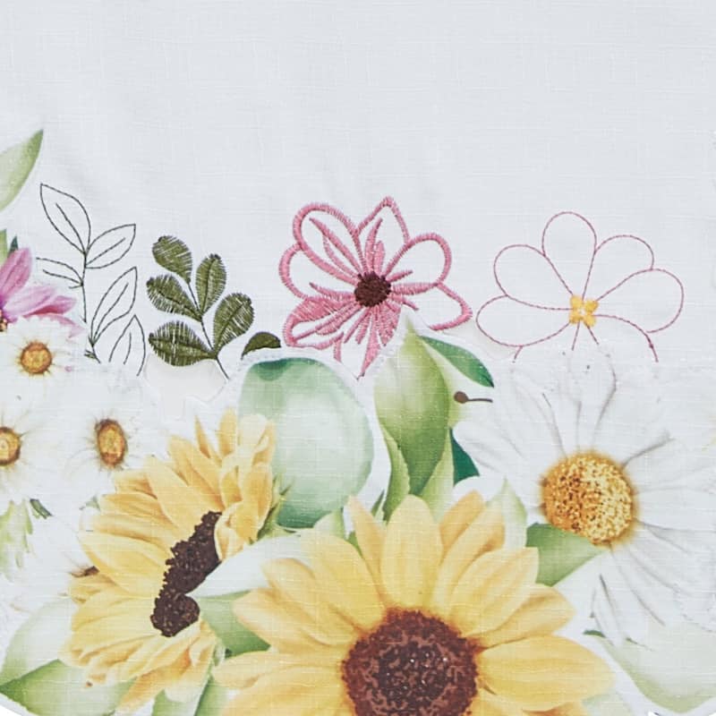 Sunflower and Daisies Cutwork Tablecloth