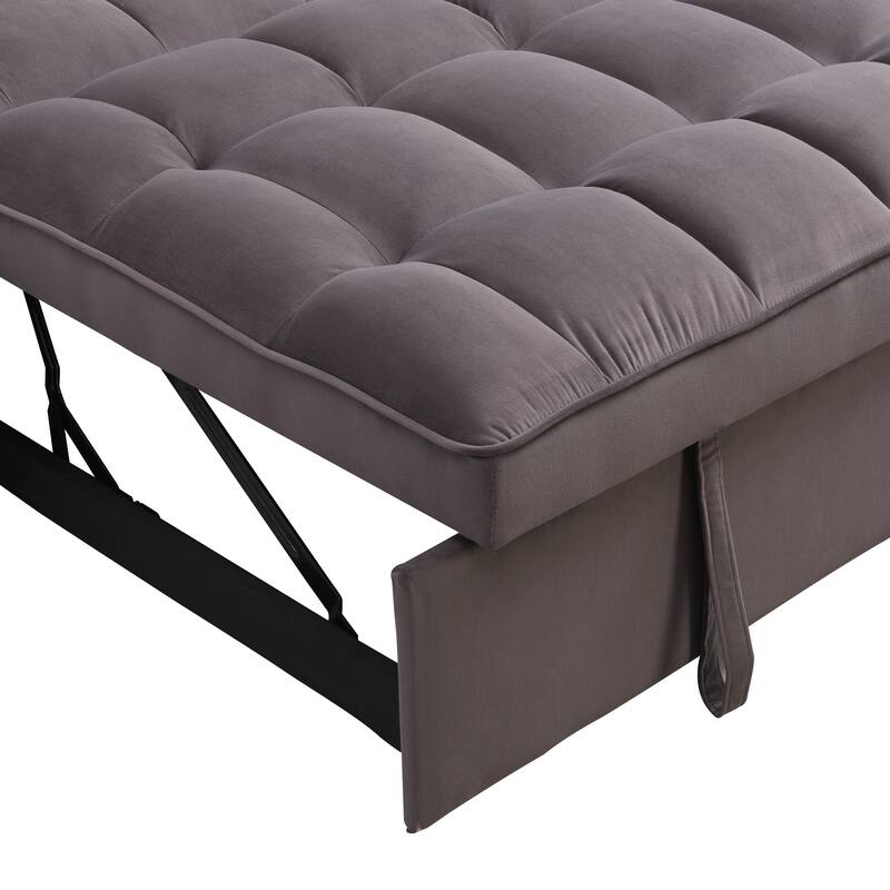 Pull-Out Sofa Bed with Phone Holder, Foldable Sleeper Sofa Bed with Two Pillows, Loveseat Sofa with Cup Holder