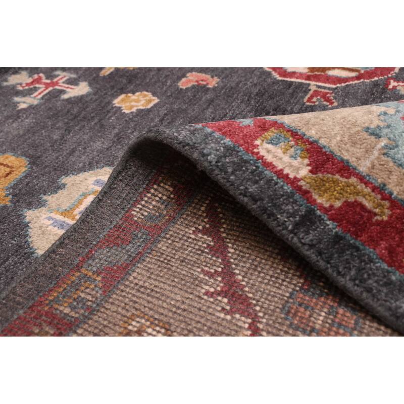 ECARPETGALLERY Hand-knotted Modern Oushak Dark Navy Wool Rug - 9'3 x 12'2