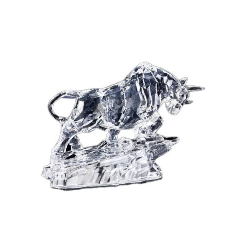 LED Lighted Crystal Cut Bull Decoration - 14.25" - Set of 2