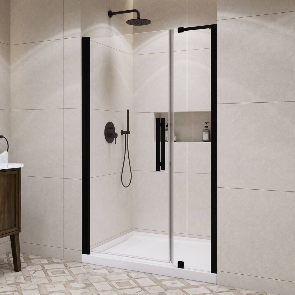 Pasadena Alcove Frameless Pivot Shower Door Kit with Base Pan, 2025