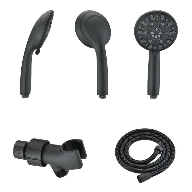 Matt black high pressure multi function with hand held shower faucet