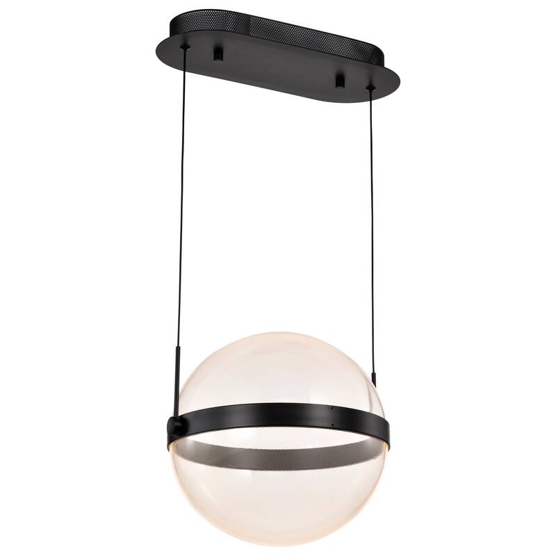 Arvada 12 Inch LED Pendant Matte Black Silk Screened Acrylic Lens - Matte Black