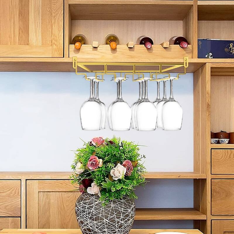 Hanging Wine Glass Storage Hanger Organizer - 17.6"D x 8.8"W x 2"H