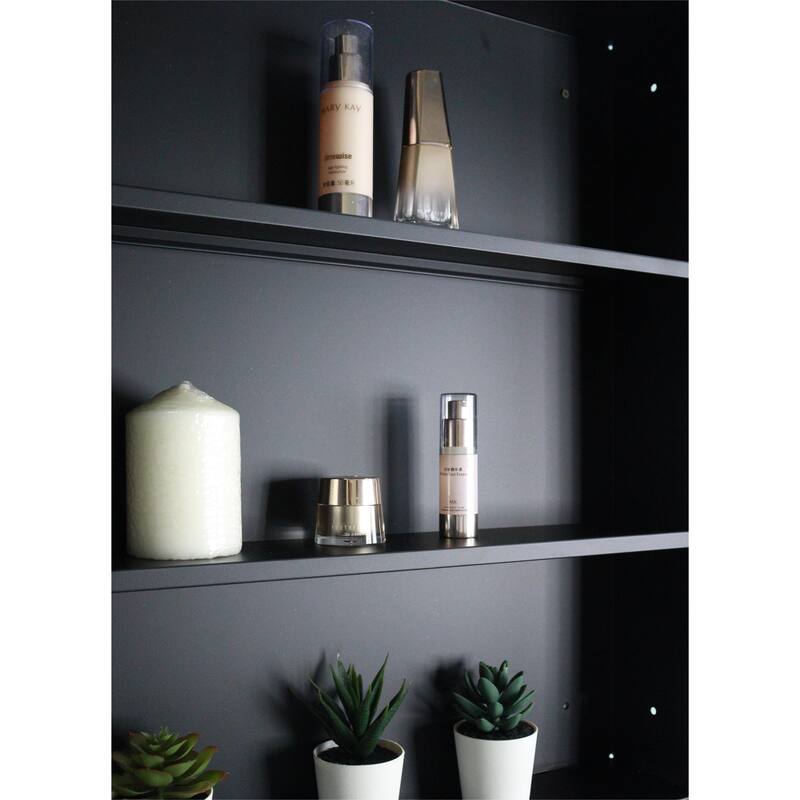 31X21 Inch Oval Black Metal Framed Wall Mount Bathroom Medicine Cabinet With Mirror