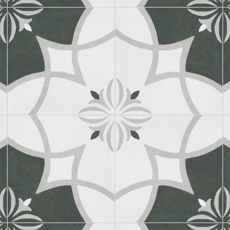 Merola Tile Twenties Crest 7-3/4" x 7-3/4" Ceramic Floor and Wall Tile