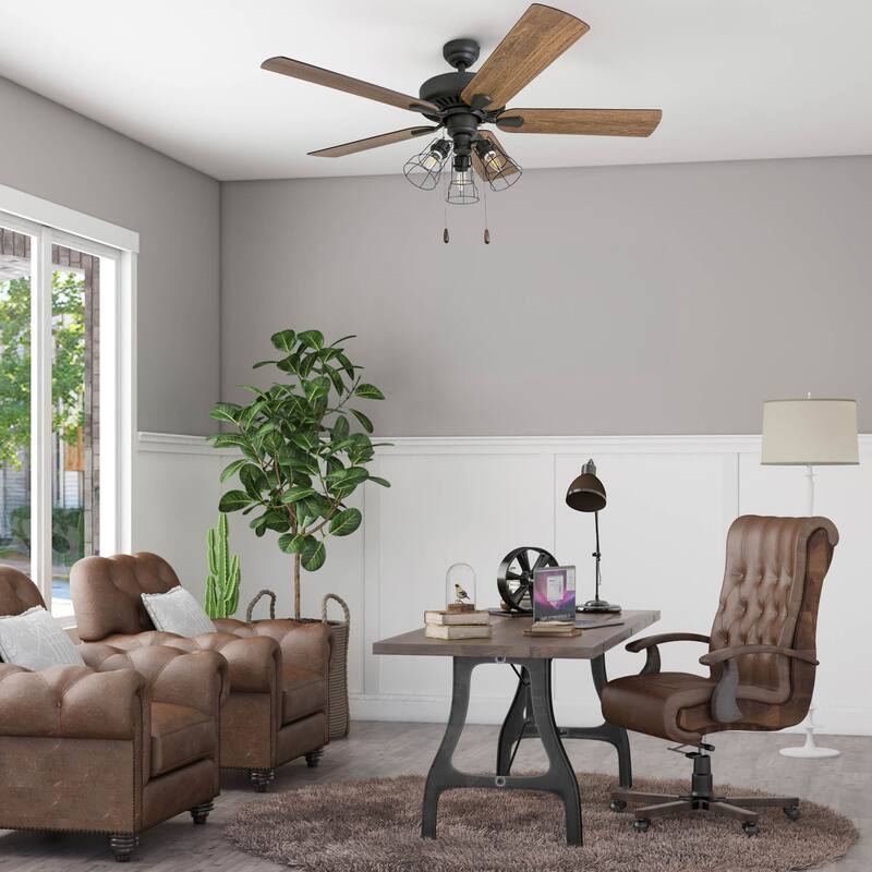 52" Prominence Home Inland Seas Bronze Industrial Style LED Ceiling Fan with Light, Remote Control