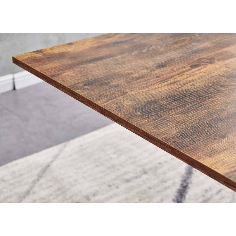 Rectangle MDF Dining Table with Metal Base