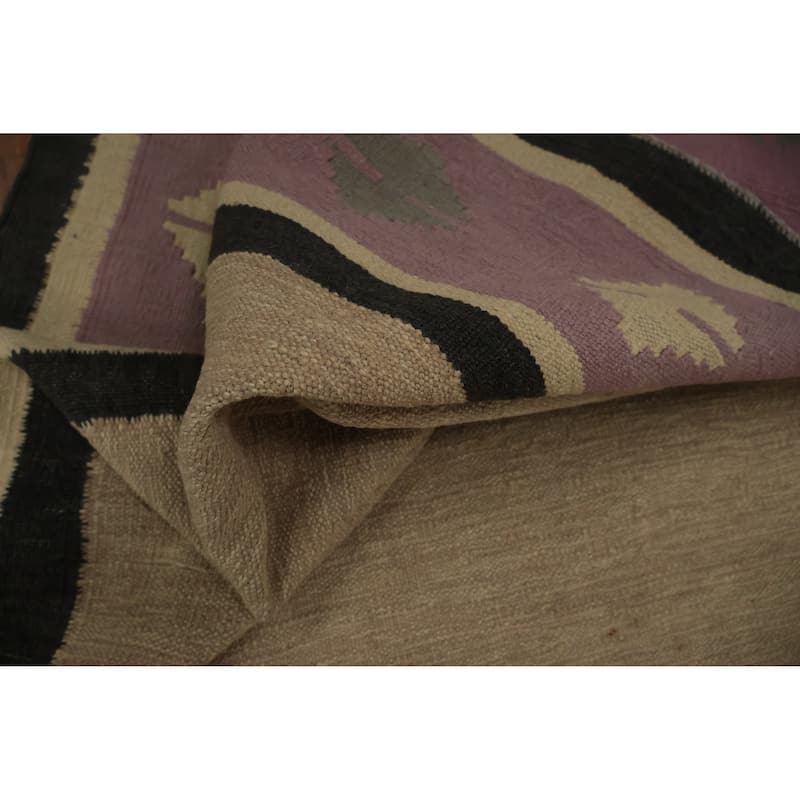 Hand Woven Oriental 100% Wool Carpet Southwestern Tribal Brown Kilim Area Rug - 10' 0'' X 8' 2''