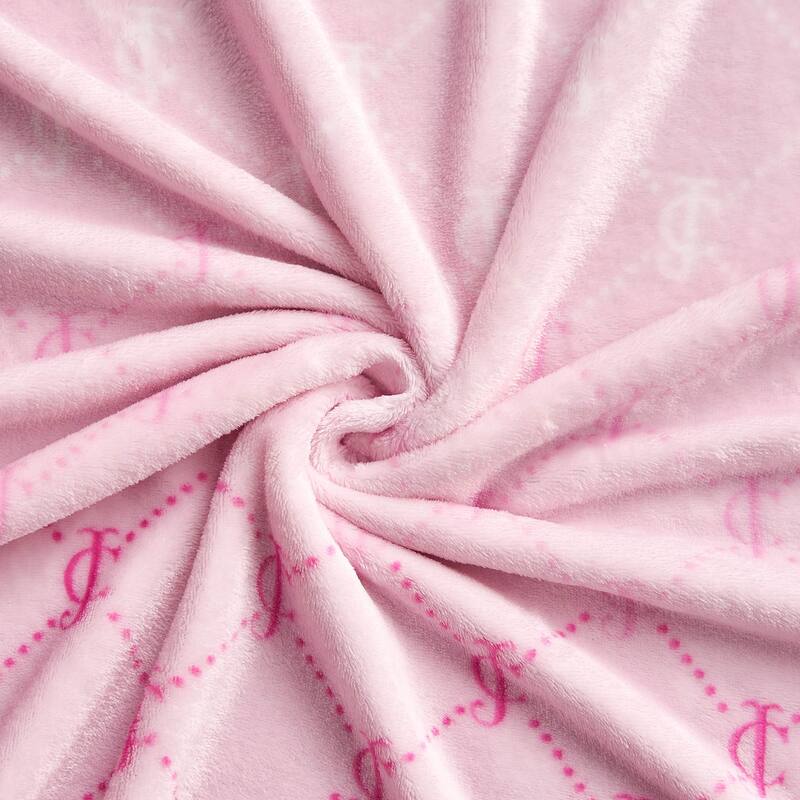 Juicy Couture Holiday Plush Throw Blankets