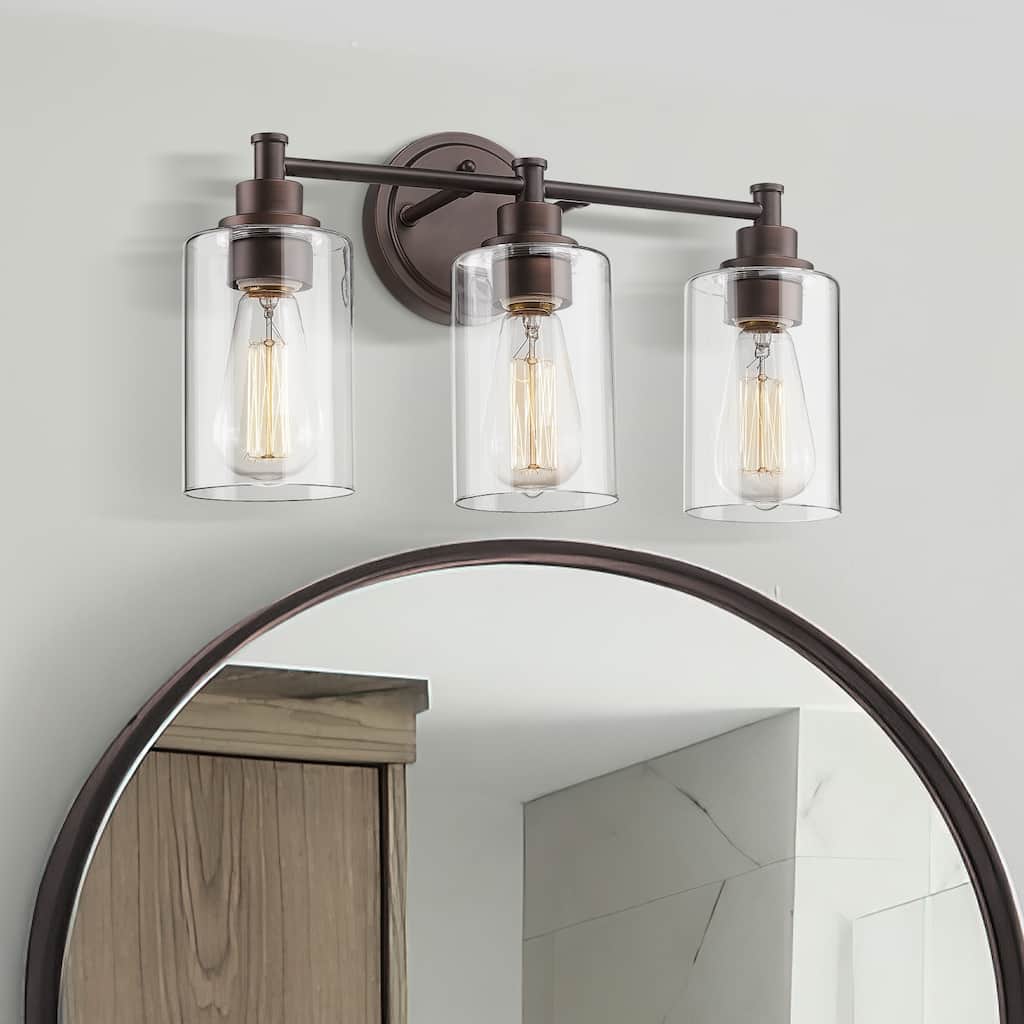2/3/4/5-Light Bathroom Vanity Light with Clear Glass Shade