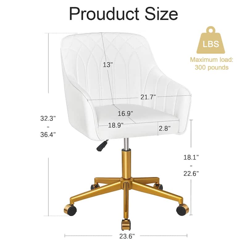 Javlergo 360° Swivel Rolling Chair Adjustable Height Modern Accent Chair with Silent Wheels for Living Room Office Guest Seating