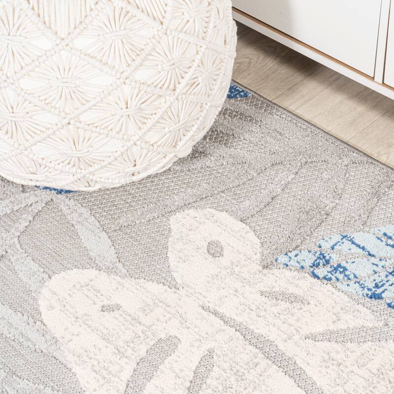 JONATHAN Y Algarve Tropical Leaf High-Low Indoor/Outdoor Area Rug