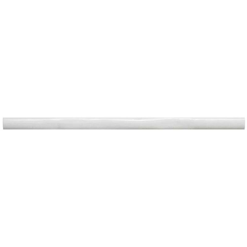 The Tile Life Waverly 0.8x12 White Ceramic Pencil Wall Tile - 0.8 x 12 - 1 Piece