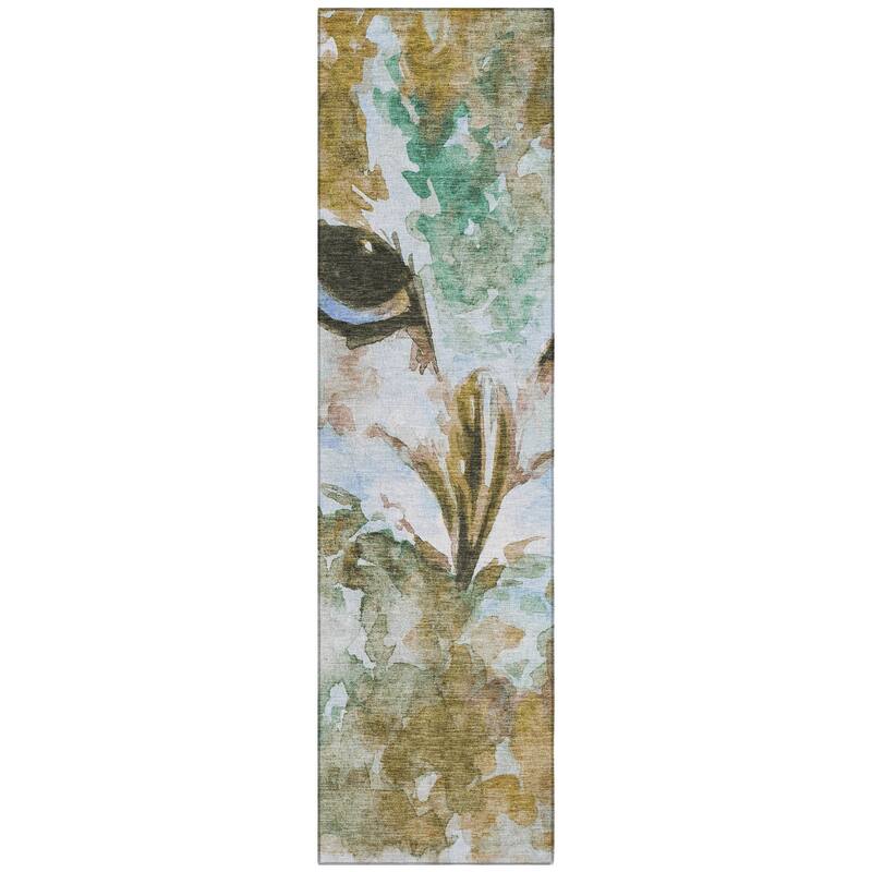 Machine Washable Indoor/ Outdoor Modern Owl Chantille Rug