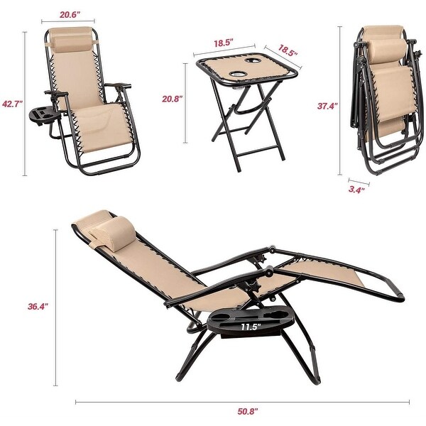 Zero gravity chair sales with side table