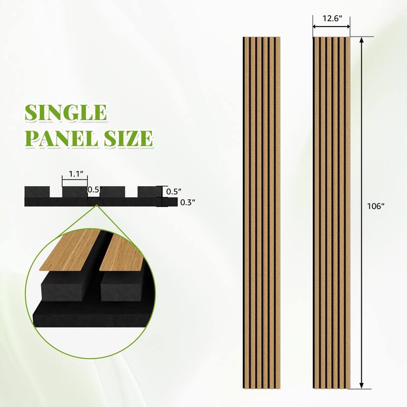 2Pcs Wood Slat Acoustic Wall Panels