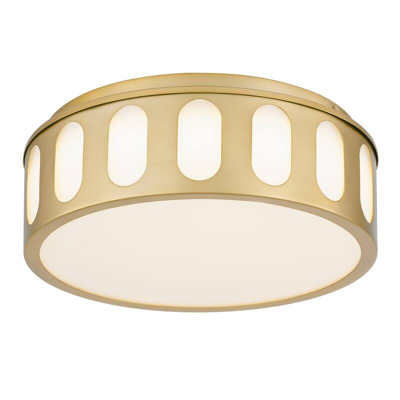 Bantom 11" Antique Brass LED Flush Mount Ceiling Light