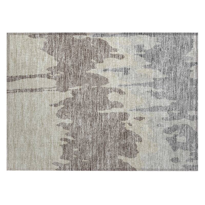 Machine Washable Indoor/ Outdoor Modern Abstract Chantille Rug