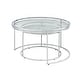 preview thumbnail 6 of 7, Elema Glam Chrome Glass Top 2-Piece Nesting Tables Set by Furniture of America