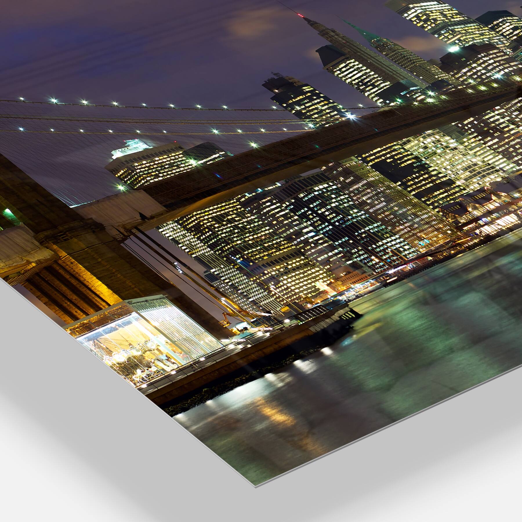 Designart 'Brooklyn Bridge Panoramic View' Cityscape Photo Metal Wall ...