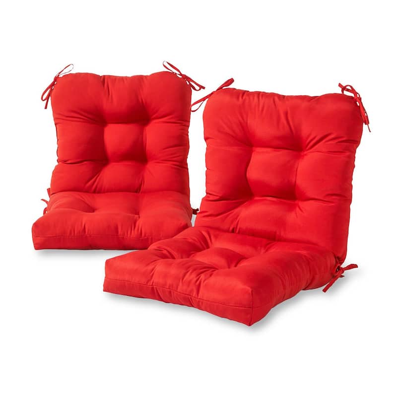 21 x 42-inch Solid Color Outdoor Seat/Back Chair Cushions (Set of 2) (Cushions Only) - Salsa