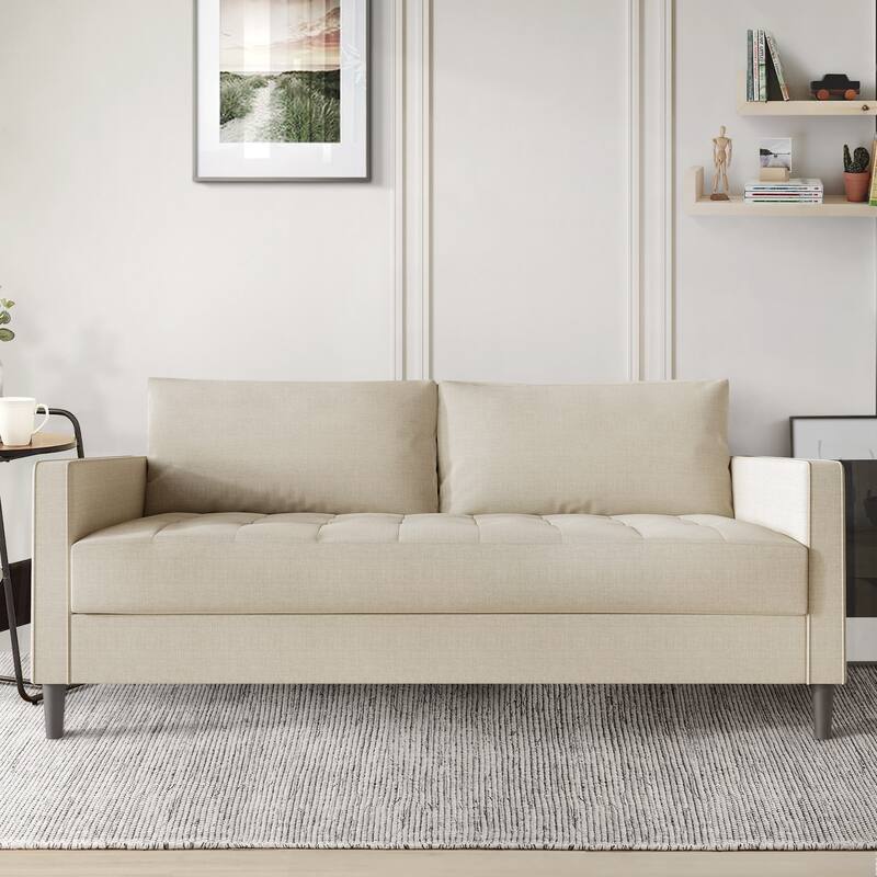 CraftPorch Contemporary Minimalist Linen Upholstered 3-Piece Living Room Set