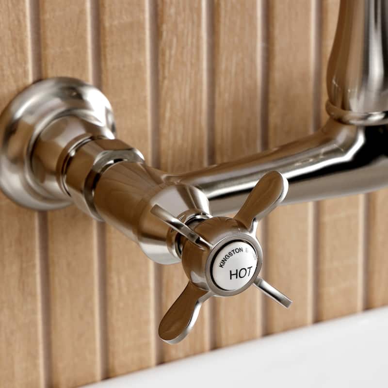 Kingston Brass Essex Two-Handle 2-Hole Wall Mount Bathroom Faucet