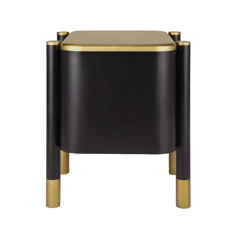 Christopher Knight Home- Zarabeth Wood Nightstand with Curved Profile Design