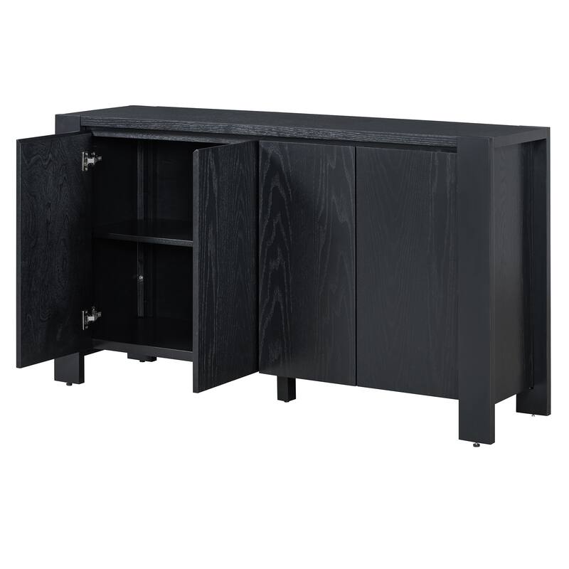 Retro 4-door Sideboard with Distressed Finish