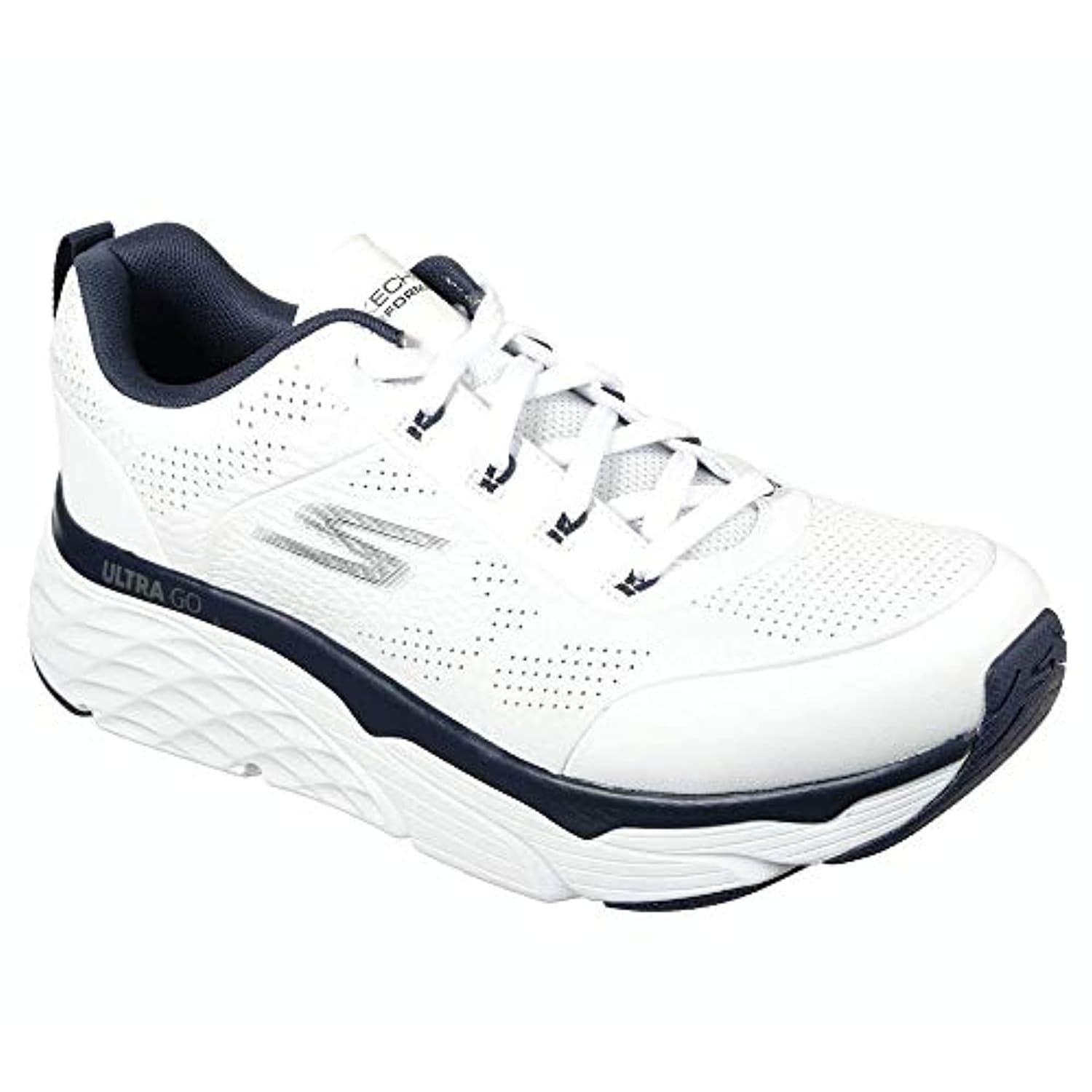 skechers white leather tennis shoes