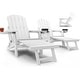 preview thumbnail 20 of 52, WINSOON Set of 2 HIPS Folding Adirondack Chair with Adjustable Backrest and Retractable Ottoman White