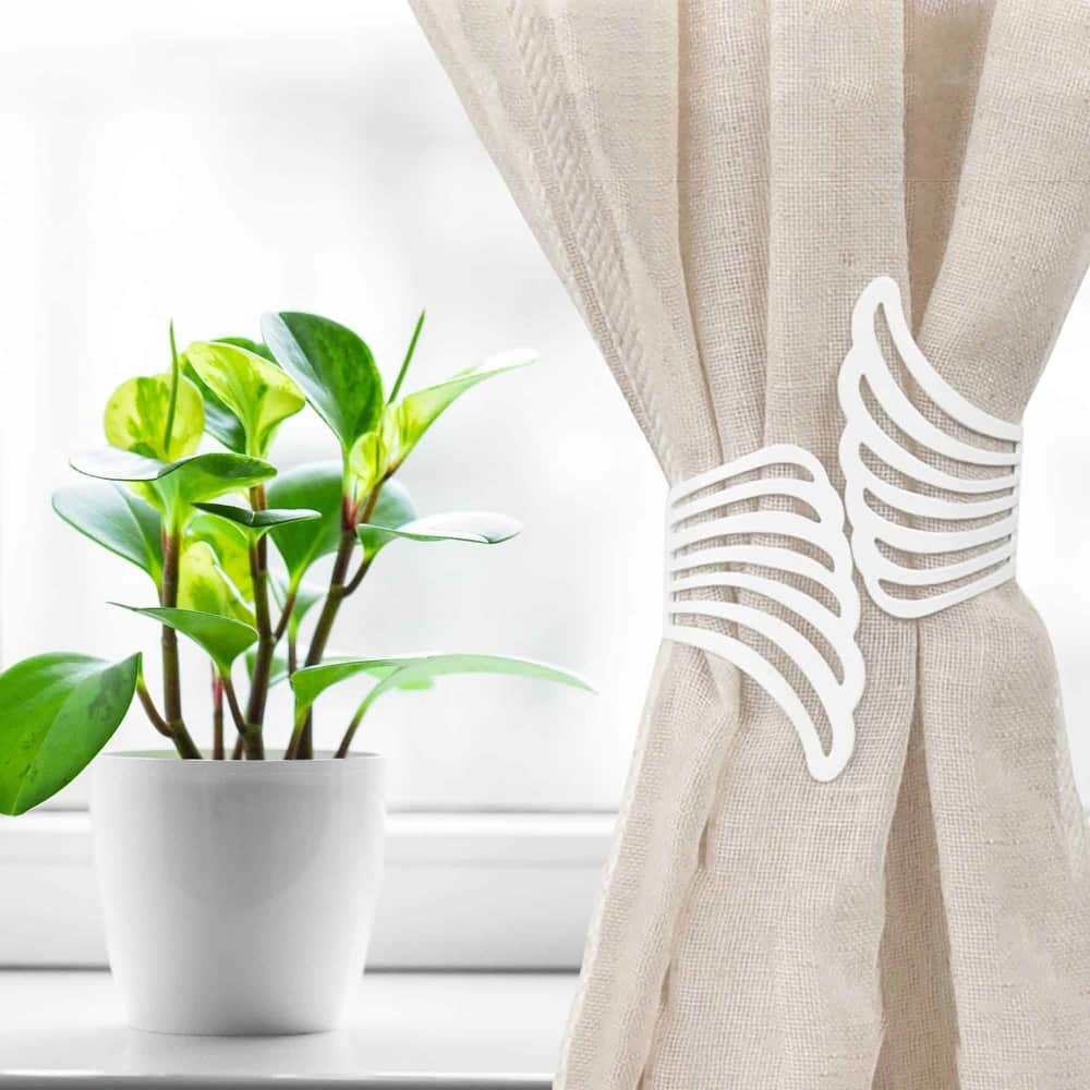 Set of 2 Cuff Metal Wings Tieback Angel - 3.8"L x 3"W x 2.5"D