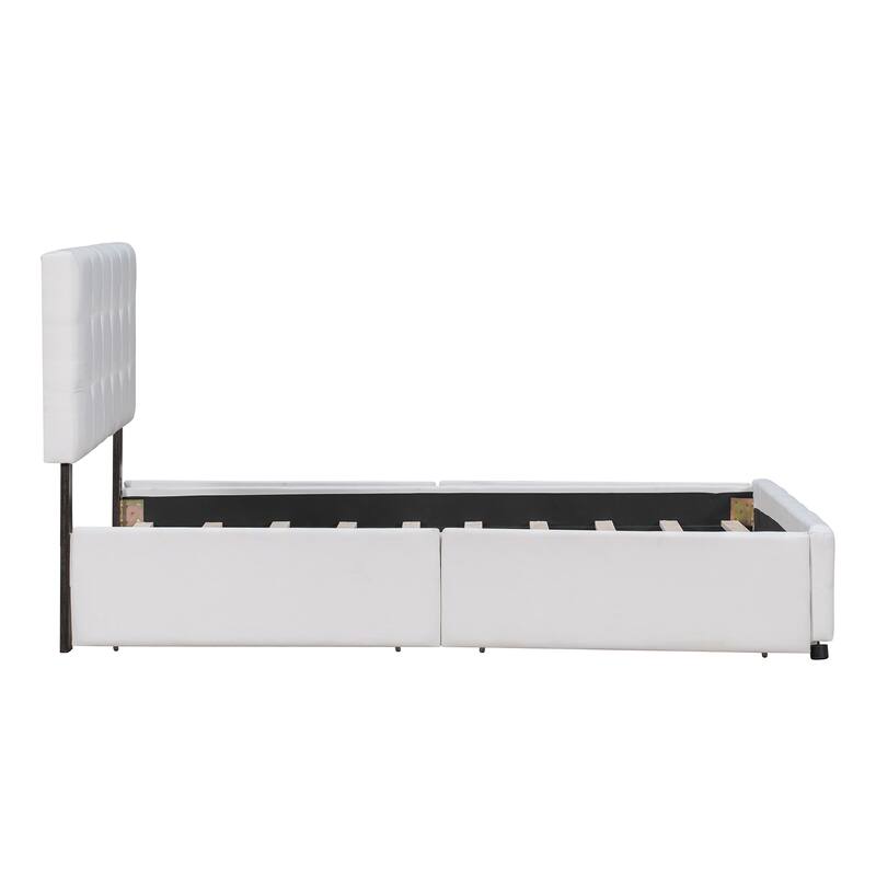 Queen Upholstered Bed with 4 Drawers