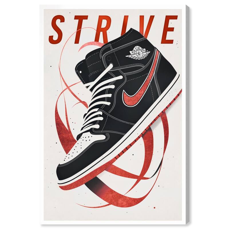 Red Ribbon Sneaker Canvas by Art Remedy, Gallery Wrapped - 36" x 54"