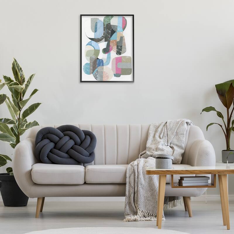 Stupell Pastel Shapes Intertwined Framed Giclee Art Design By Coco Good