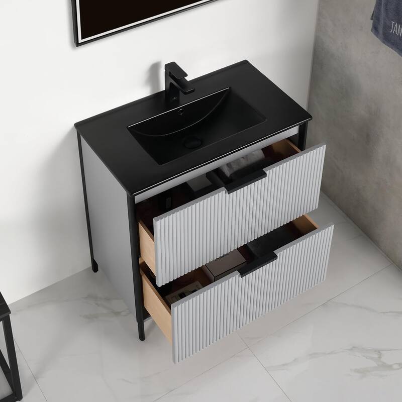 Blossom 30 Inch All Wood Freestanding Bathroom Vanity with Sink