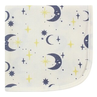 Touched by Nature Baby Organic Cotton Swaddle, Receiving and Multi-purpose Blanket, Moon, One Size - Moon - One Size