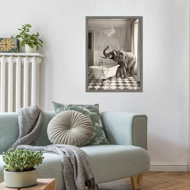 Luxury Lady Elephant by Niky Rahner Framed Canvas Wall Art