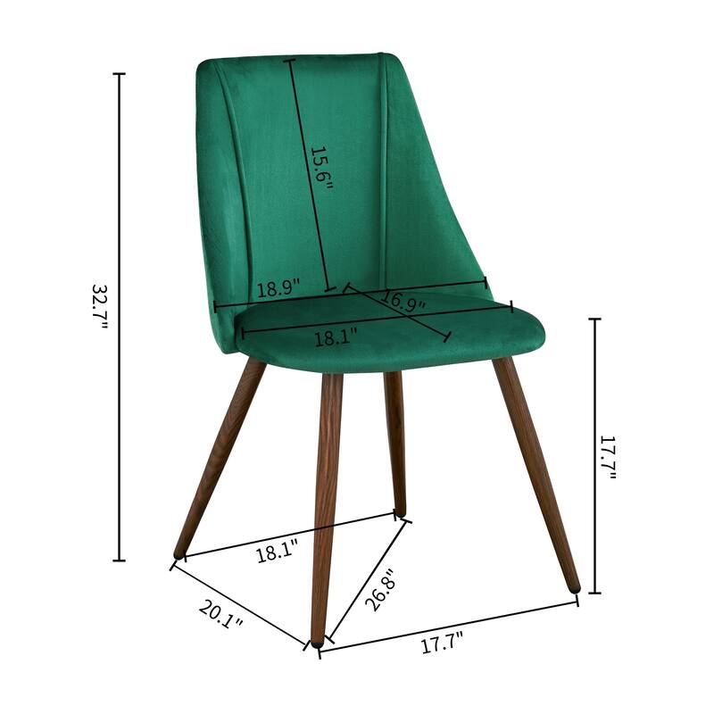 Velvet Upholstered Dining Chair Side Chair for Waiting Reception Room