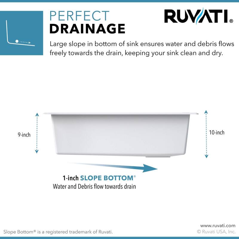 Ruvati 33-inch Granite Composite Workstation Drop-in Topmount Kitchen Sink Matte White - RVG1302WH - 33" X 22"